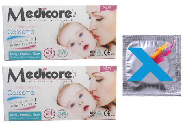 بی بی چک مدیکور مدل Cassette ۹۹.۸٪ مجموعه 2 عددی به همراه کاندوم مدل X